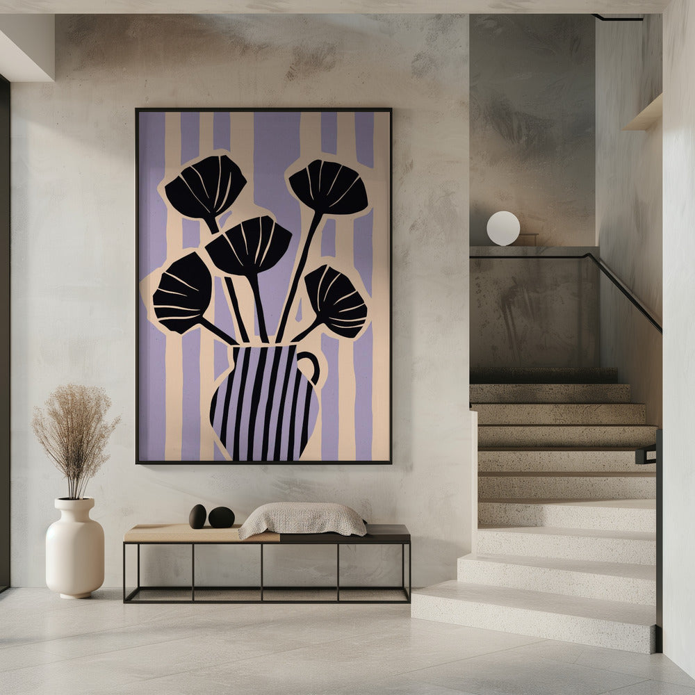 Striped Blossom Vase | Poster