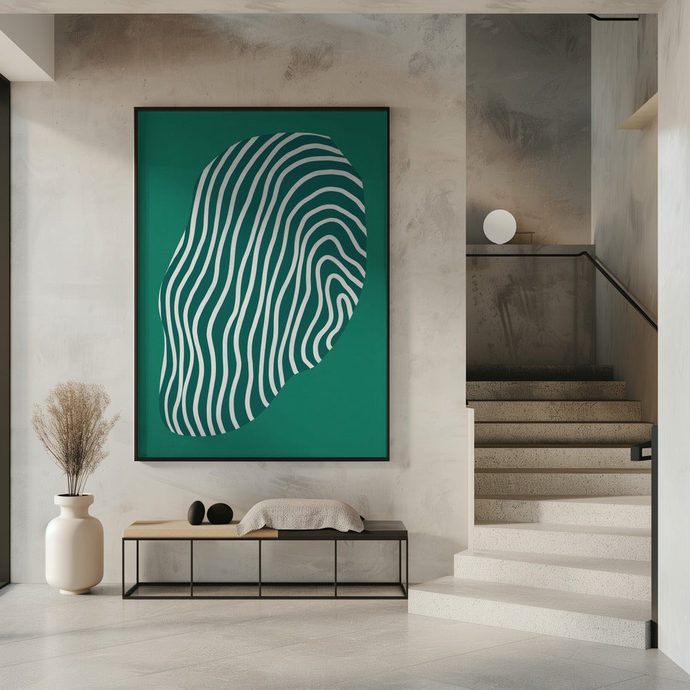 Line art confined in space-green | Poster