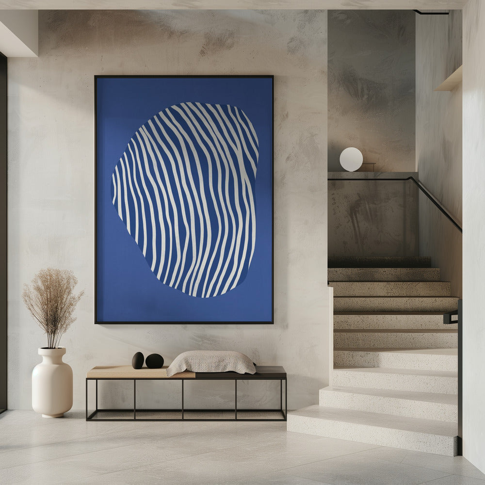 Line art confined in space-blue | Poster