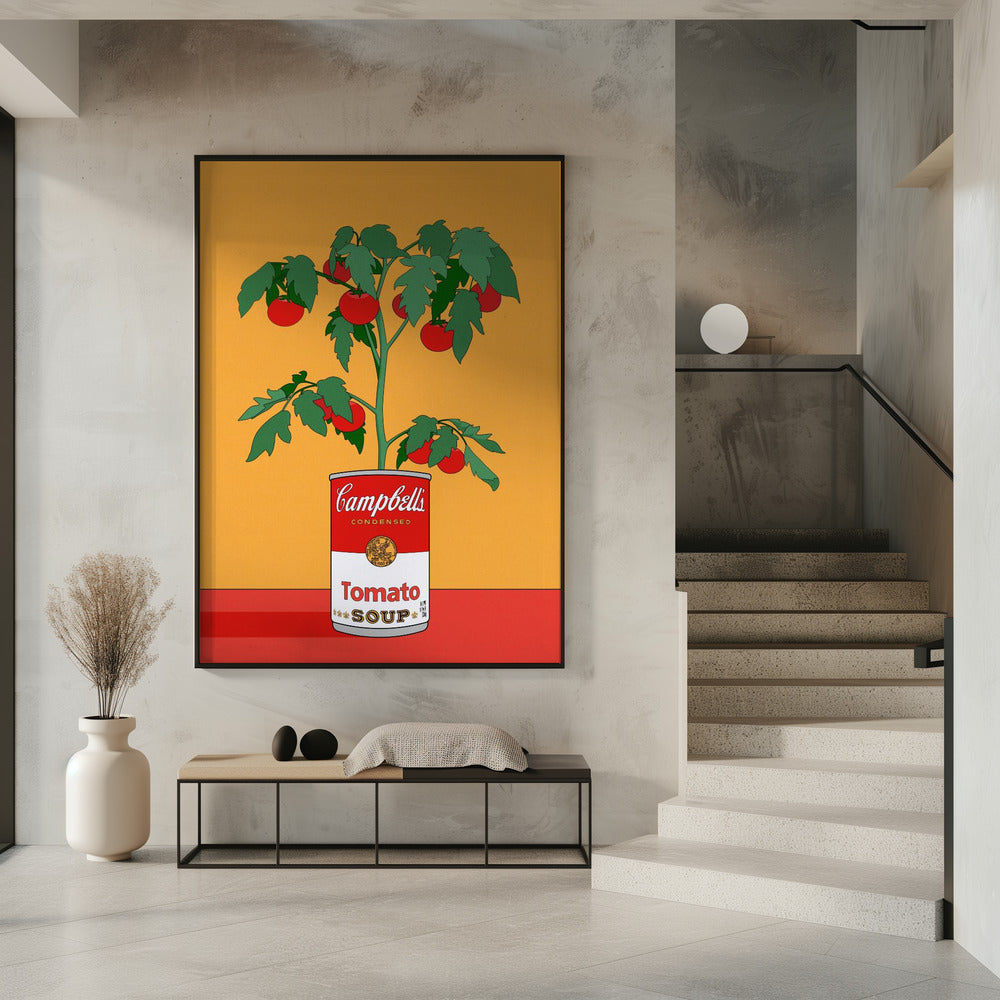 Campbells Soup Tomato Plant Retro Illustration | Poster