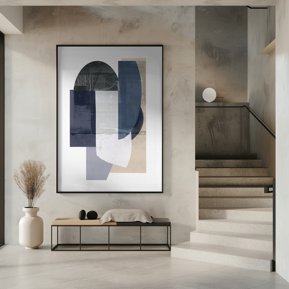 Navy Shapes No1 | Poster