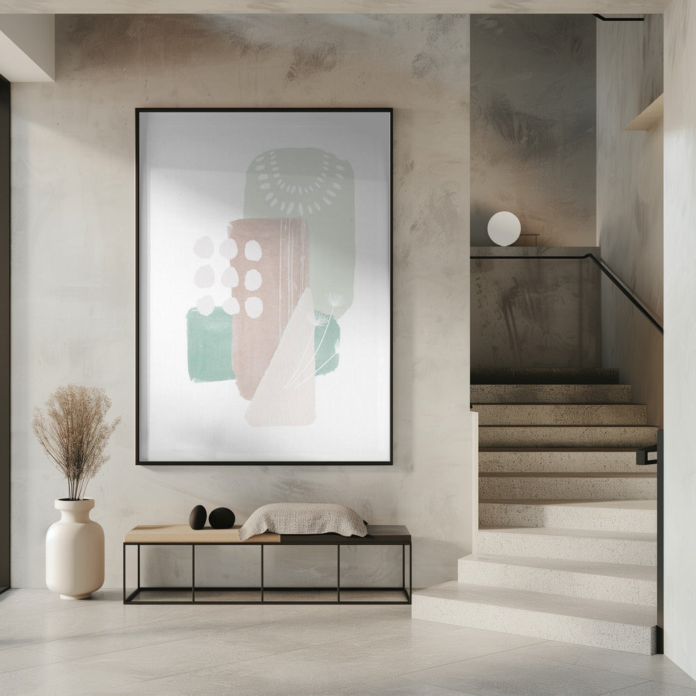 Pastel Green Shapes | Poster