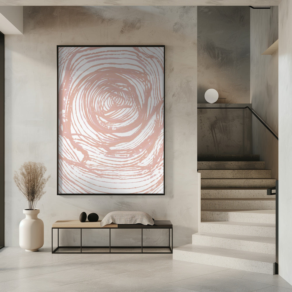 Swirling Lines In Soft Peach Tones | Poster