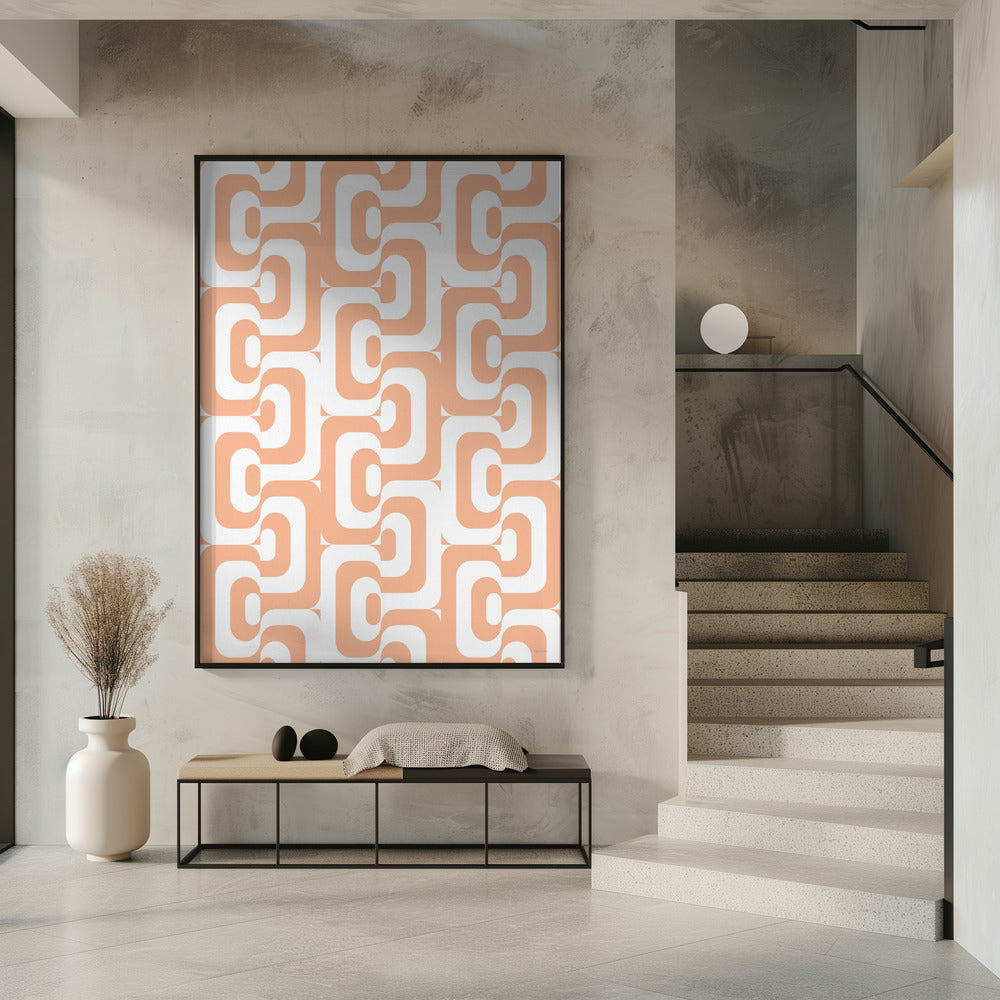 Retro Pattern Peach Fuzz | Poster