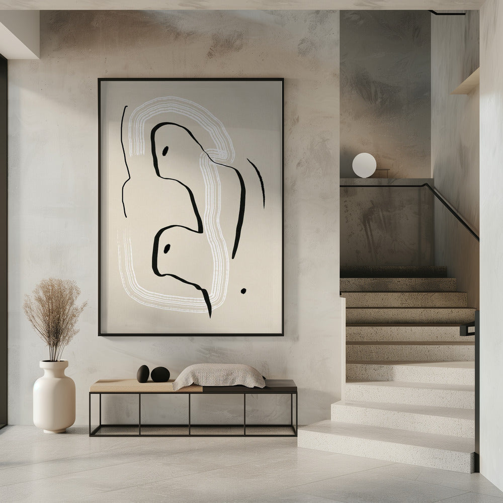 Reclining nude line art | Poster