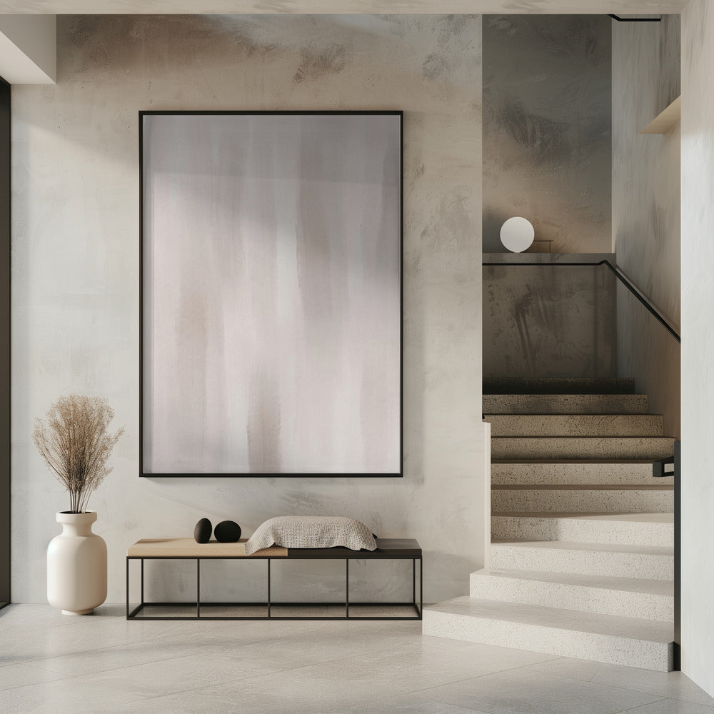 Beige Brushstrokes On A Muted Background | Poster