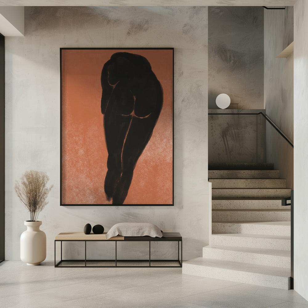 Bathing nude in black | Poster