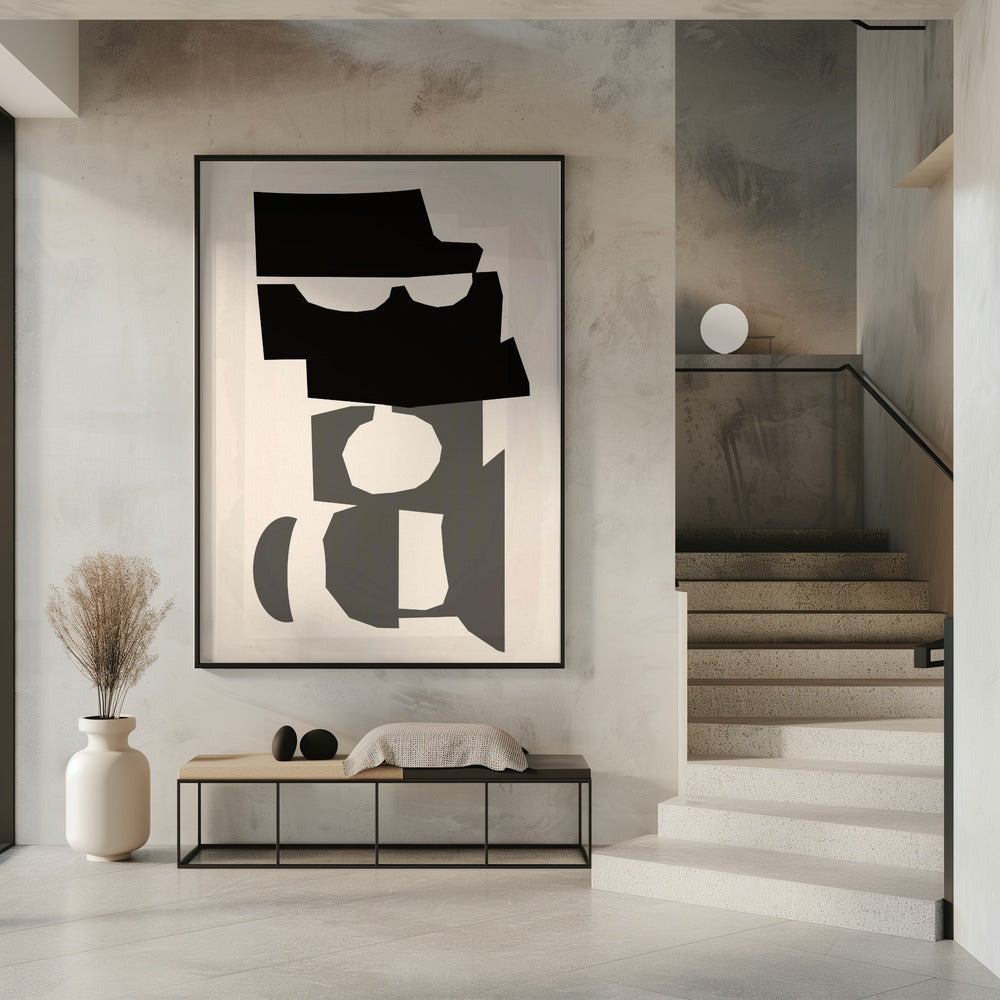 Black and White Cut Out Shapes 2 | Poster