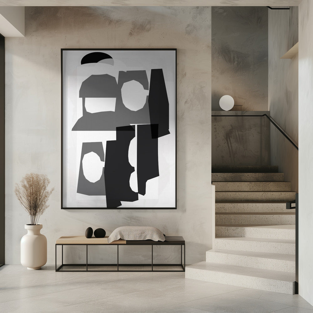 Black and White Cut Out Shapes 3 | Poster