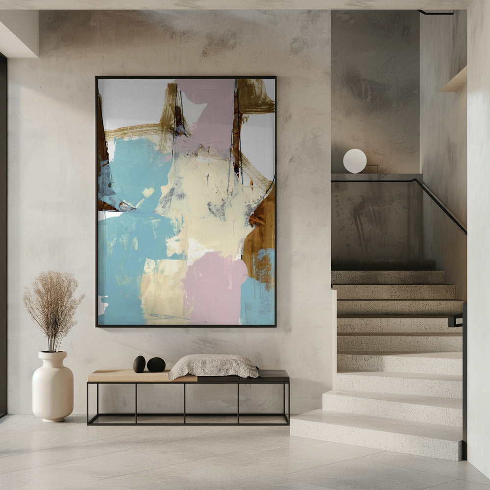 Blue Pink Dusky Abstract 1 | Poster