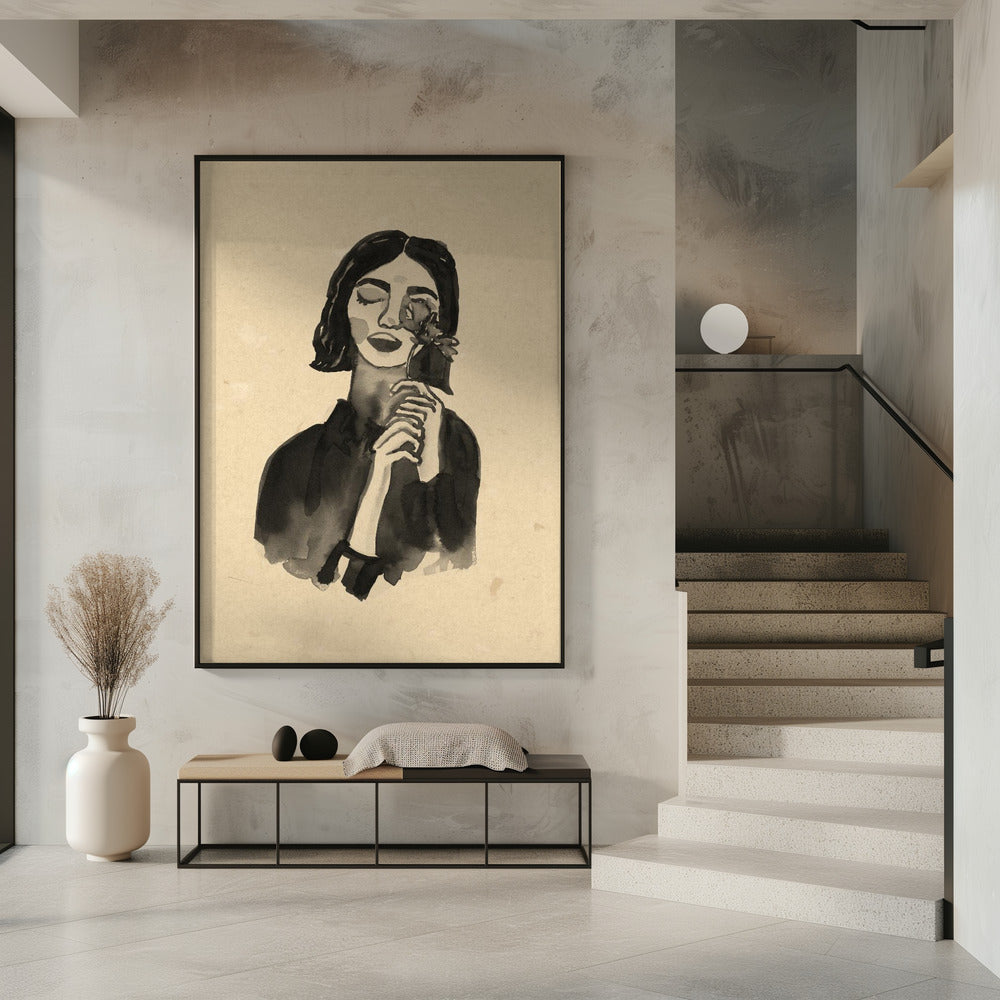 Girl With Flower | Poster