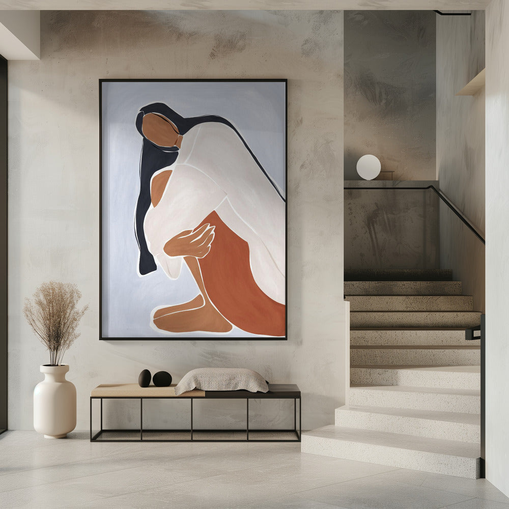Woman Embracing Herself Print By Ivy Green Illustrations | Poster