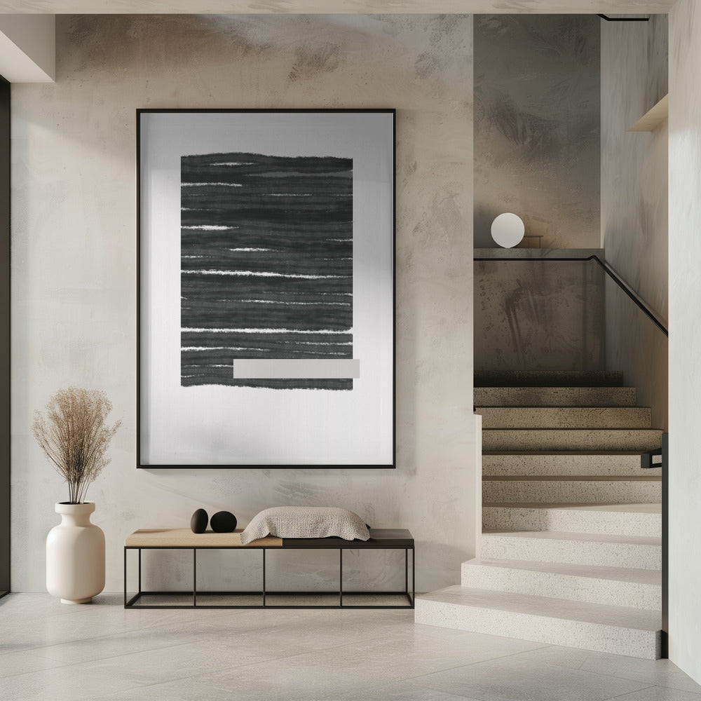 black Horizontal Brushstrokes | Poster