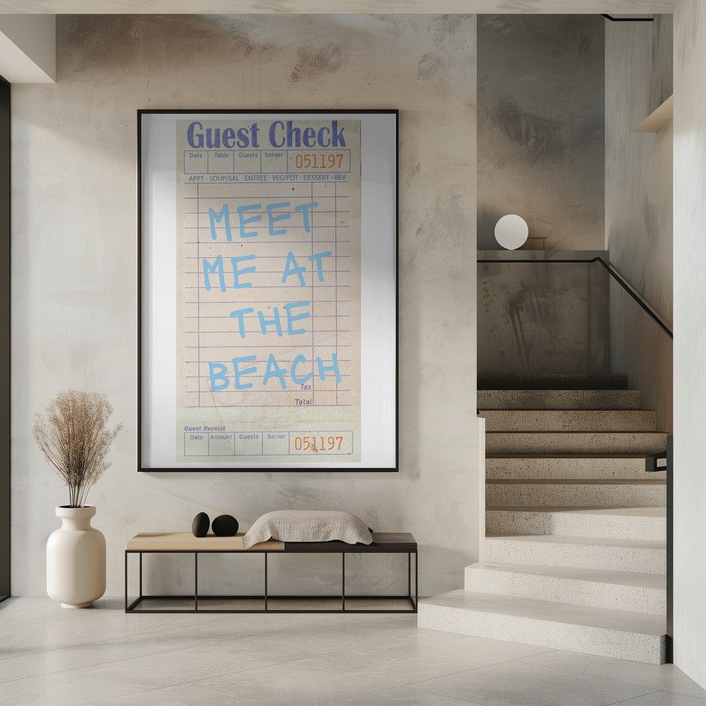 Meet Me At the Beach Blue | Poster