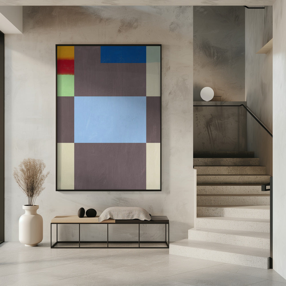 Geometric Shapes With A Muted Color Palette Of Grey | Poster
