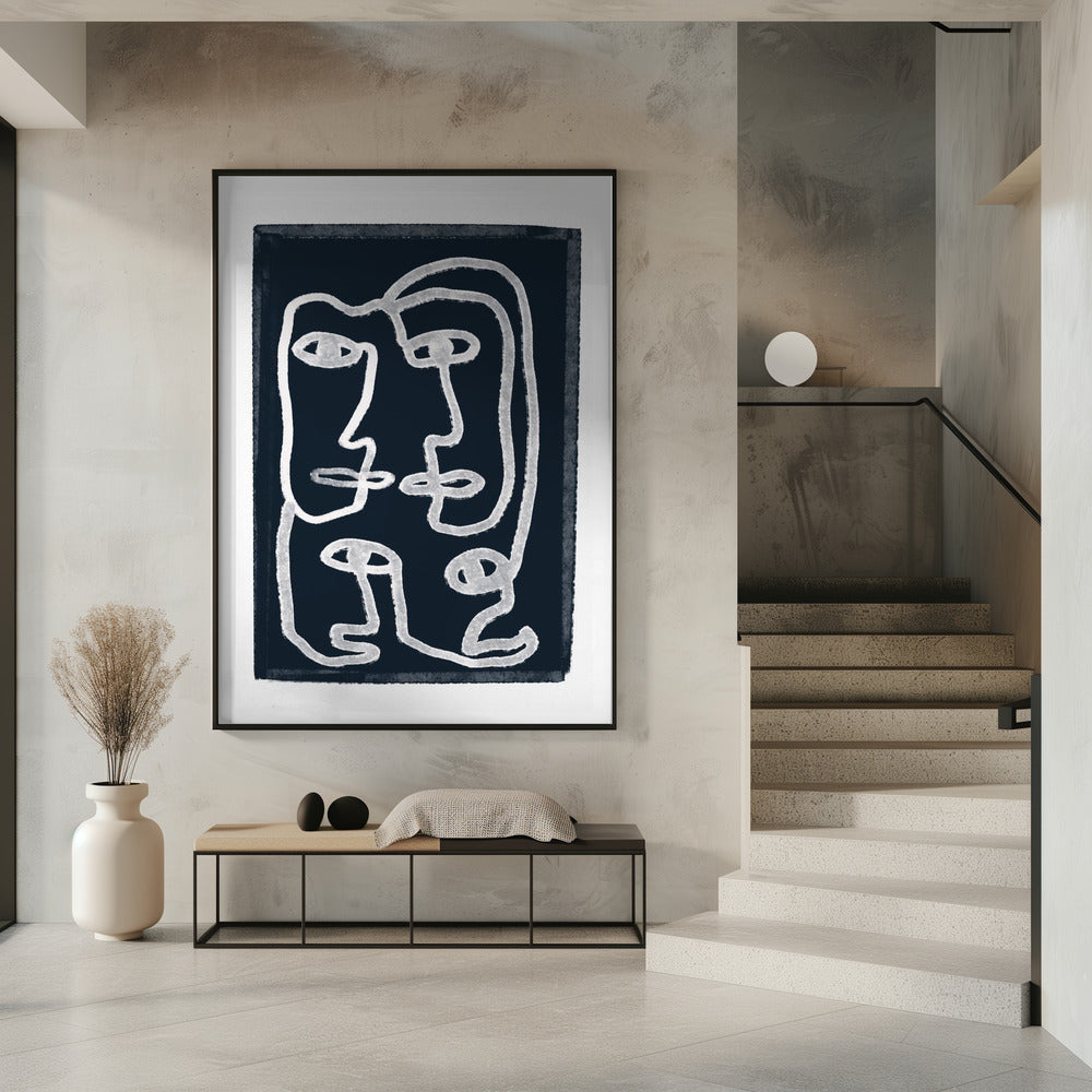 Navy Abstract People | Poster