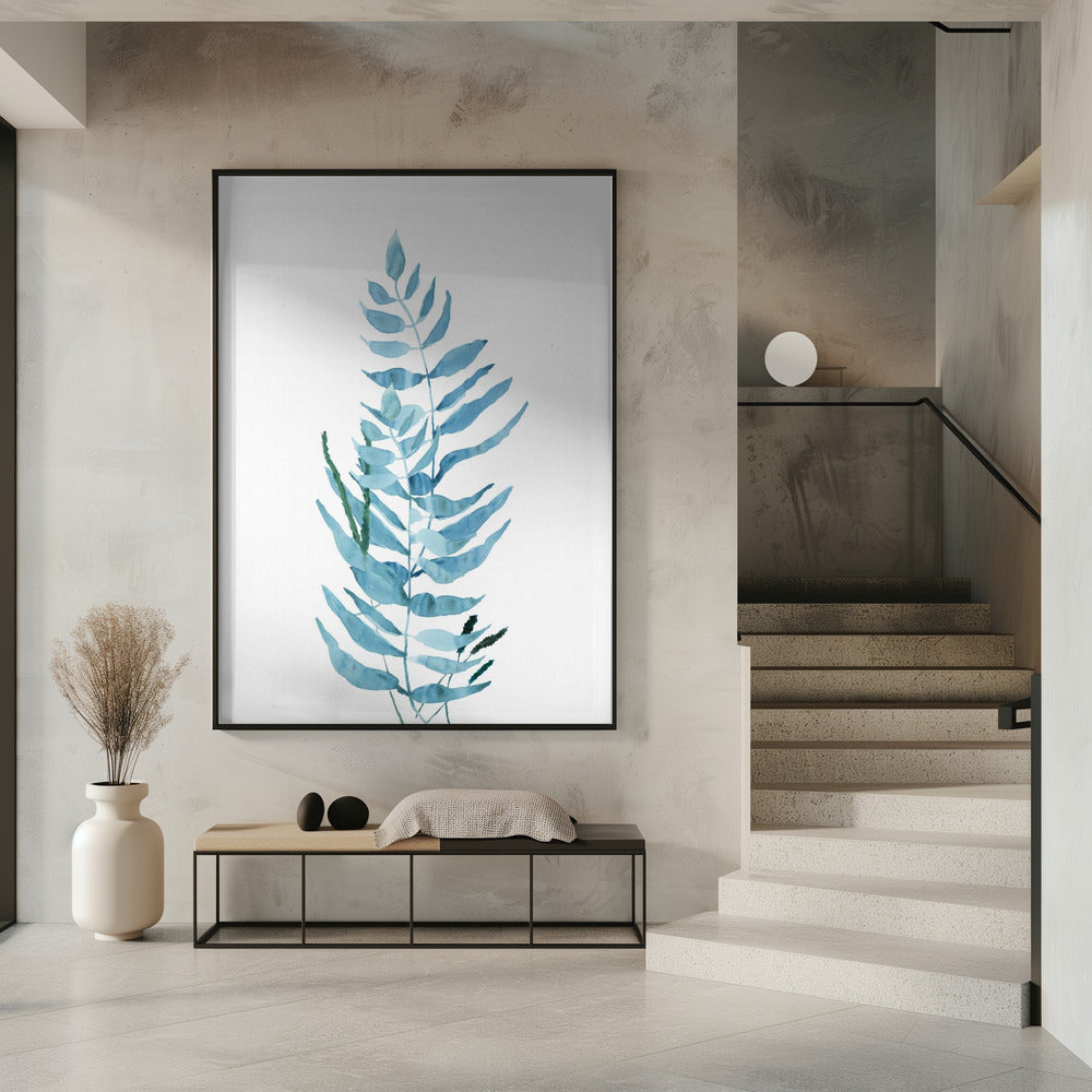 Blue Watercolour Flowers 3 | Poster