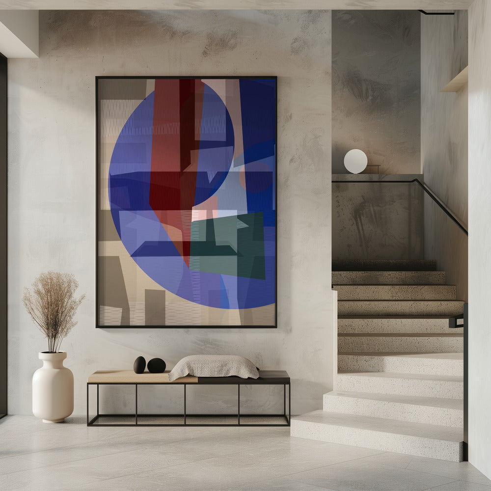Brown Blue Woven 5 | Poster
