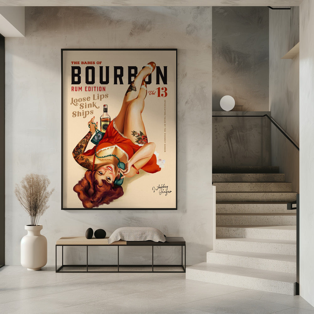 Babes of Bourbon Vol 13 Rum Drinking Pinup Girl Art | Poster