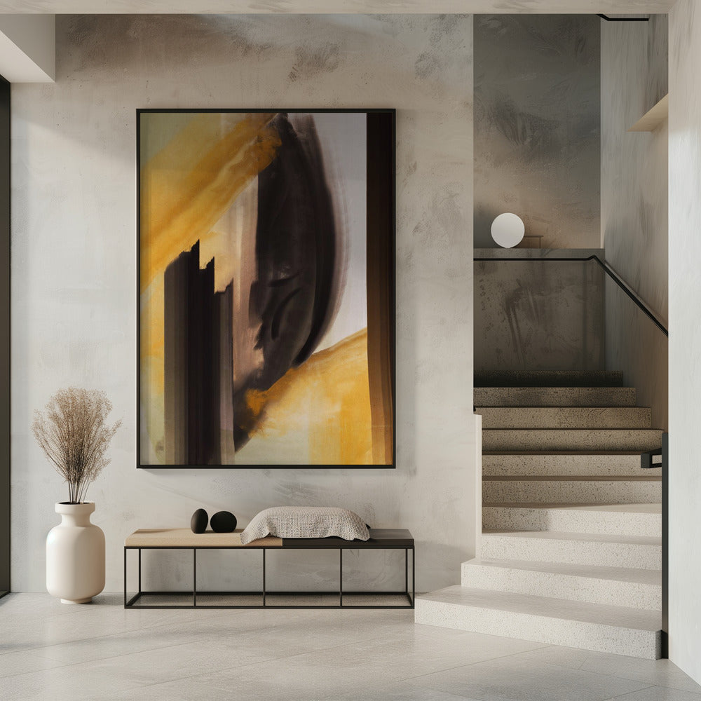 Dynamic Brushstrokes In Earthy Tones Of Black | Poster