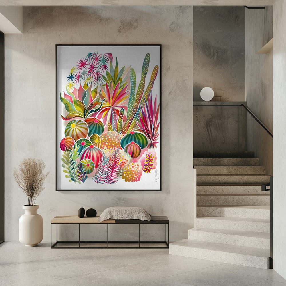 Flowering Succulent And Cacti Garden | Poster