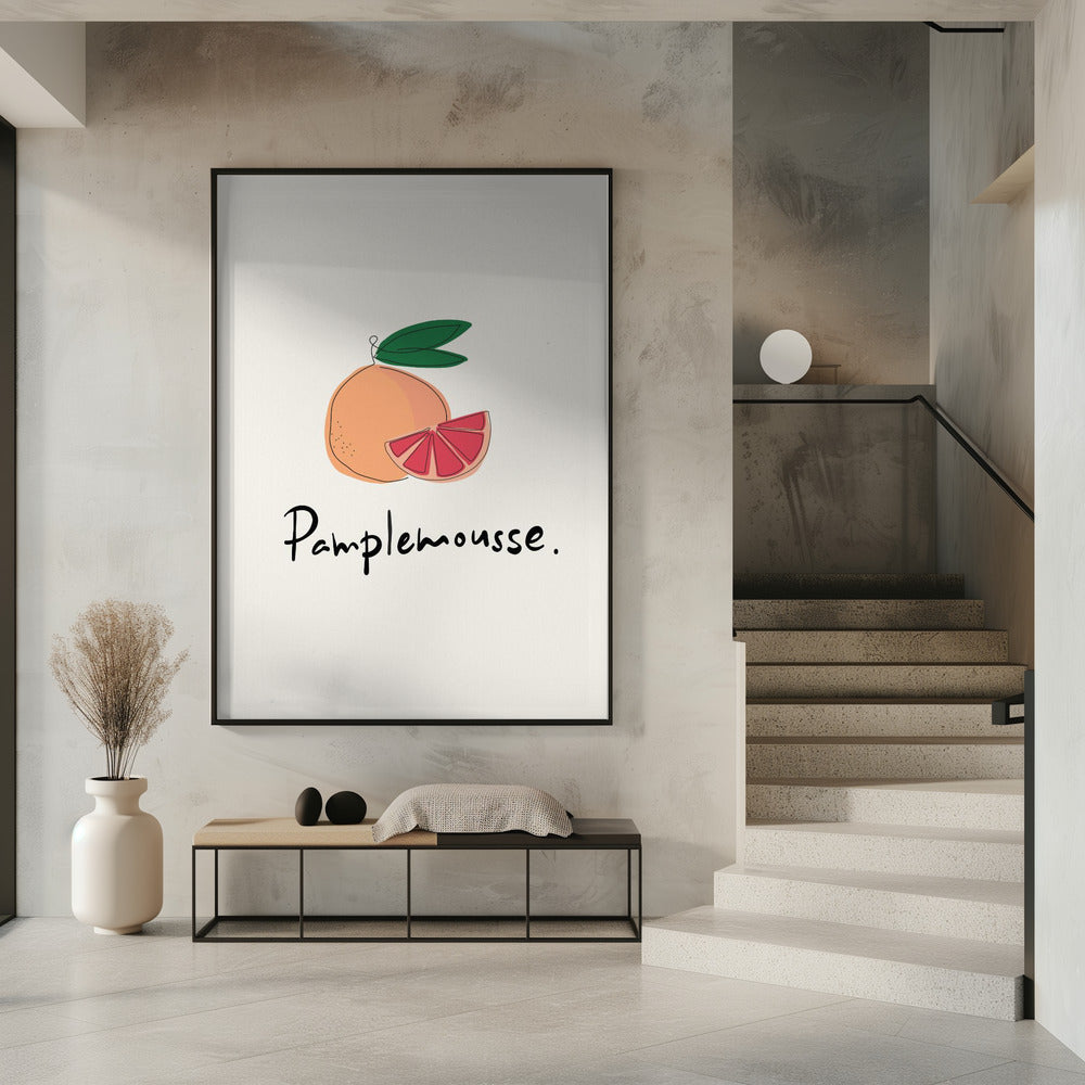 Modern French Fruits Collection "Grapefruit / Pamplemousse" | Poster