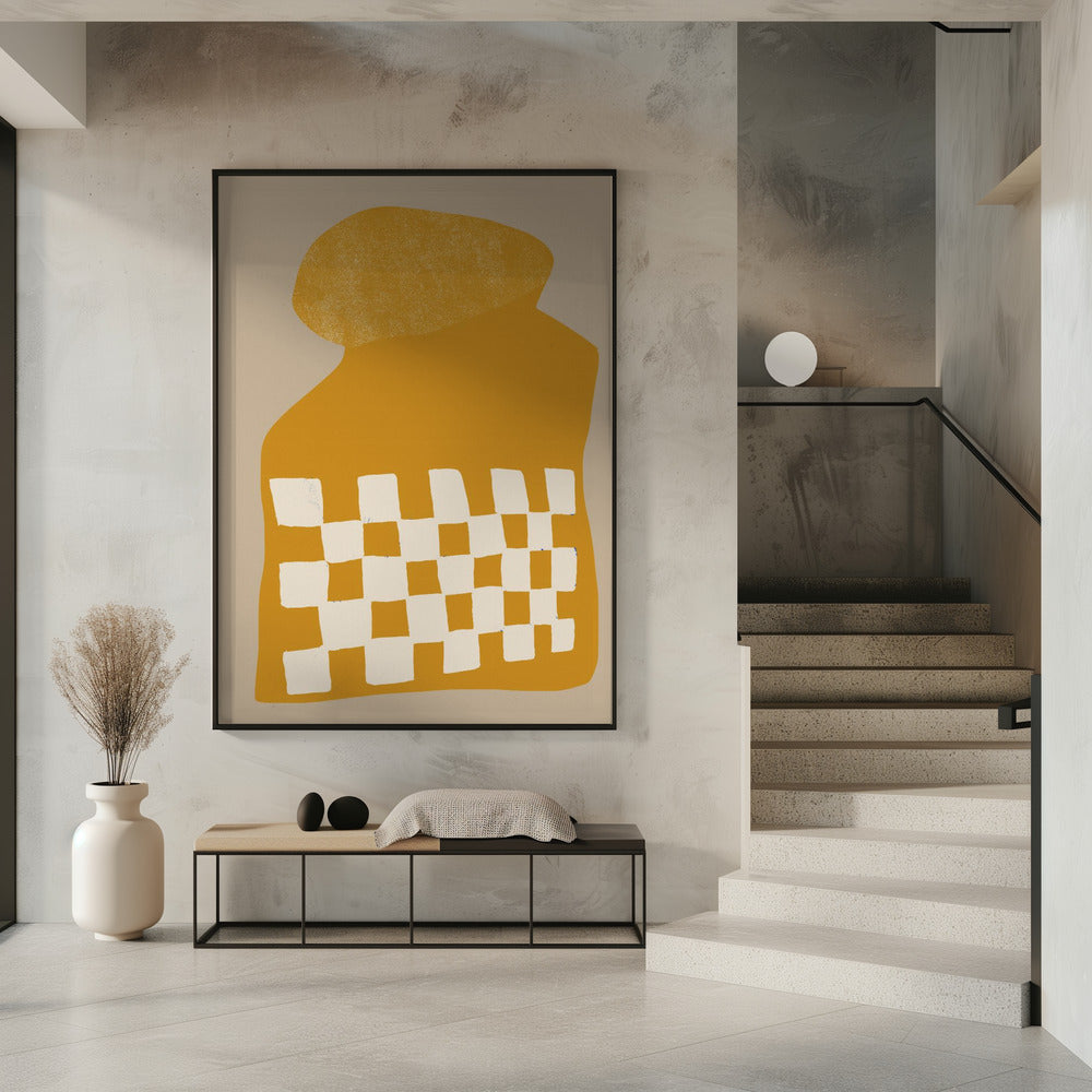 Golden Checkered Form | Poster