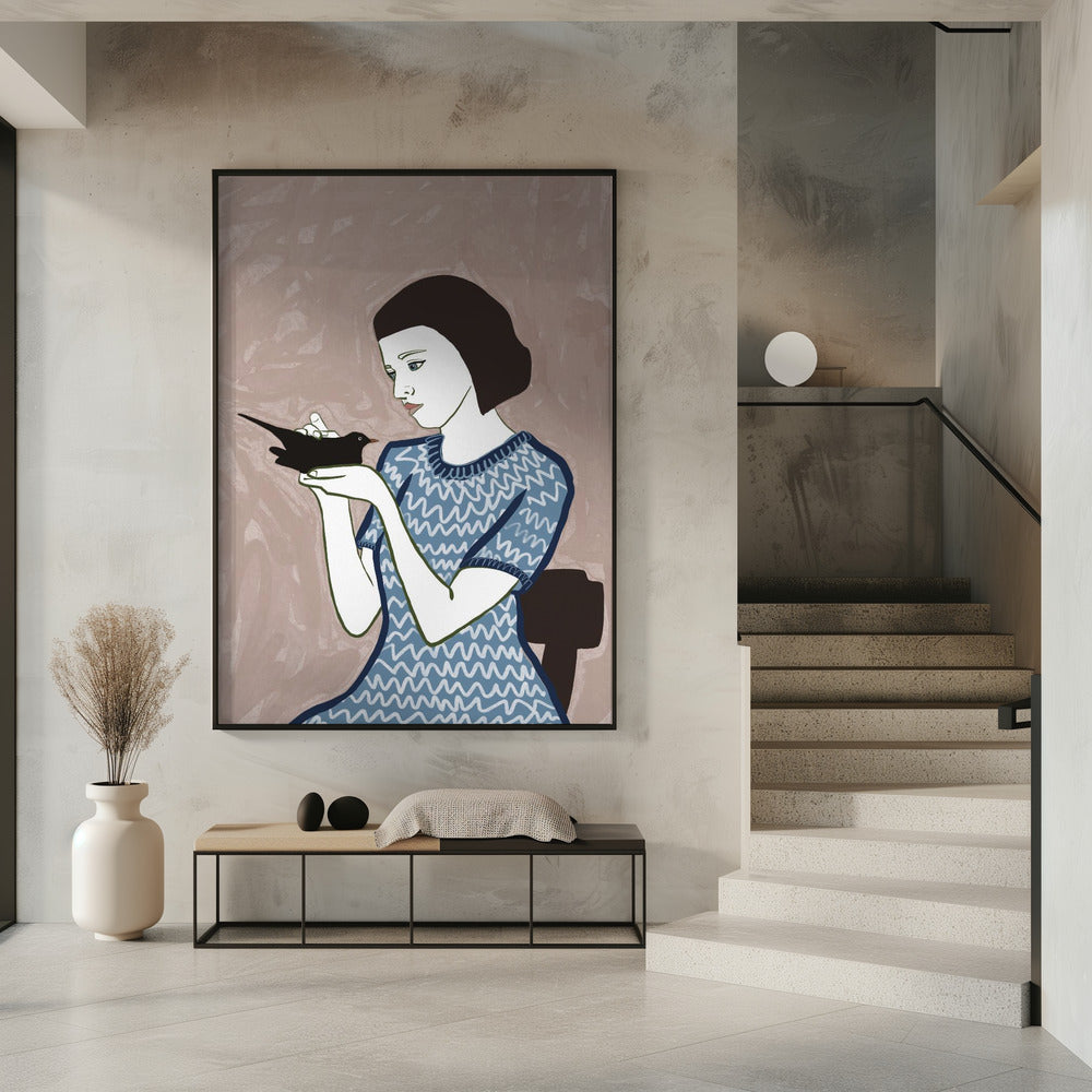 Bird lady sitting | Poster