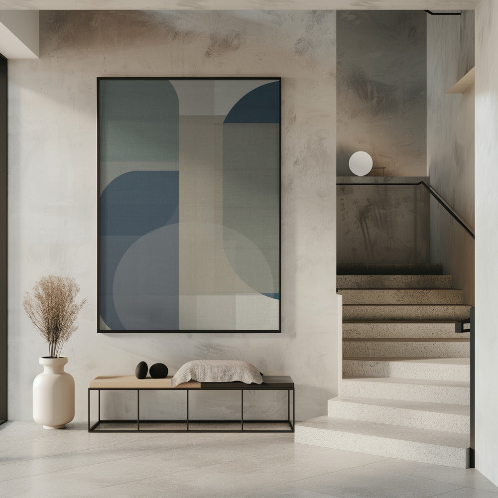 Woven Blue and Neutral Abstract Layers 2 | Poster