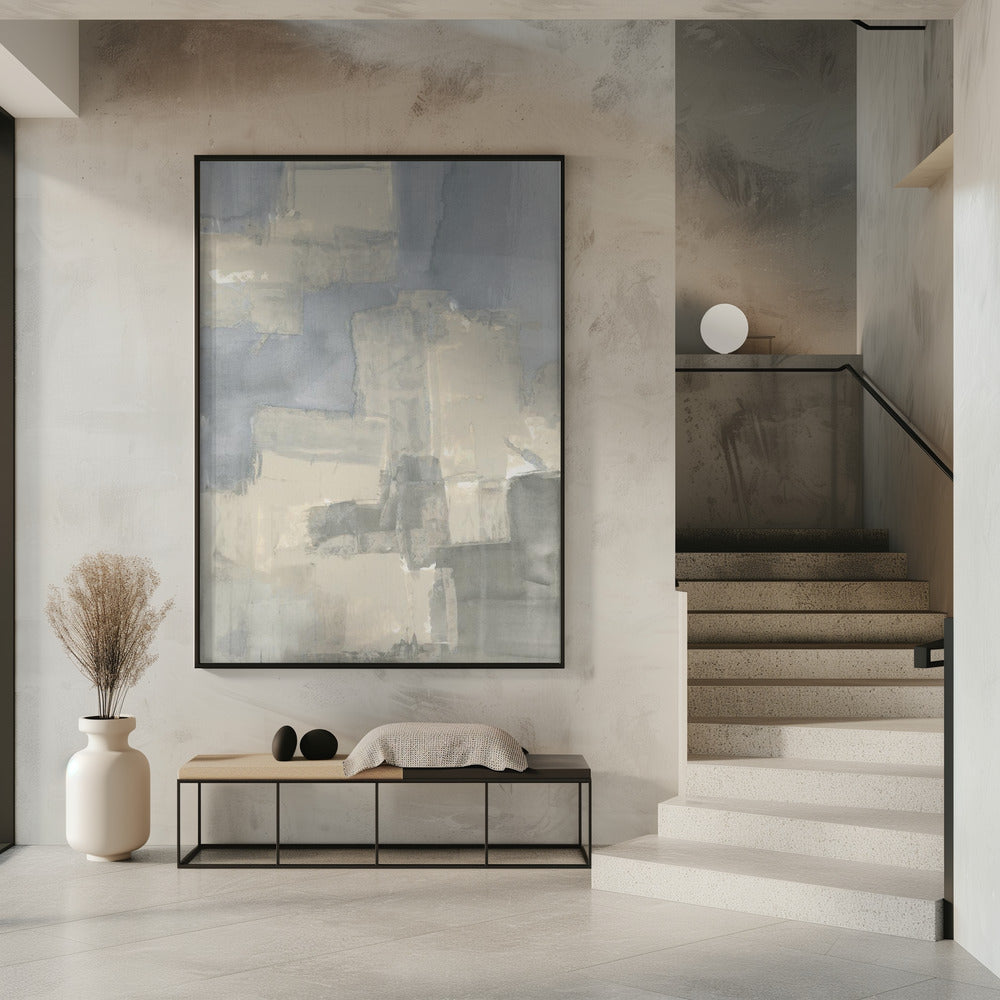 Abstract Neutral Grey and Beige Shapes 2 | Poster