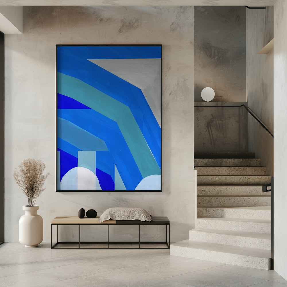 Blue French Stripes 1 | Poster