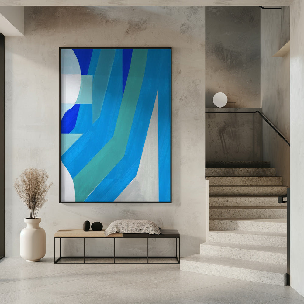 Blue French Stripes 2 | Poster