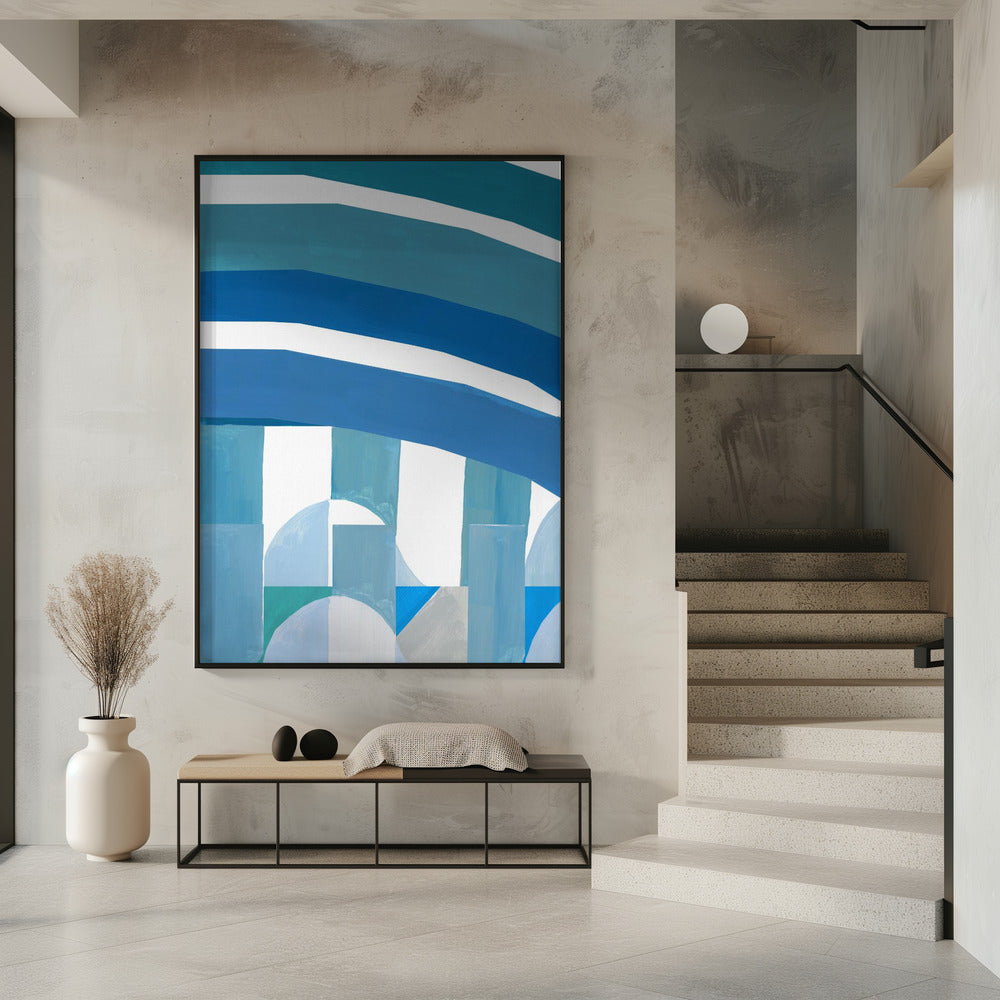 Blue French Stripes 3 | Poster
