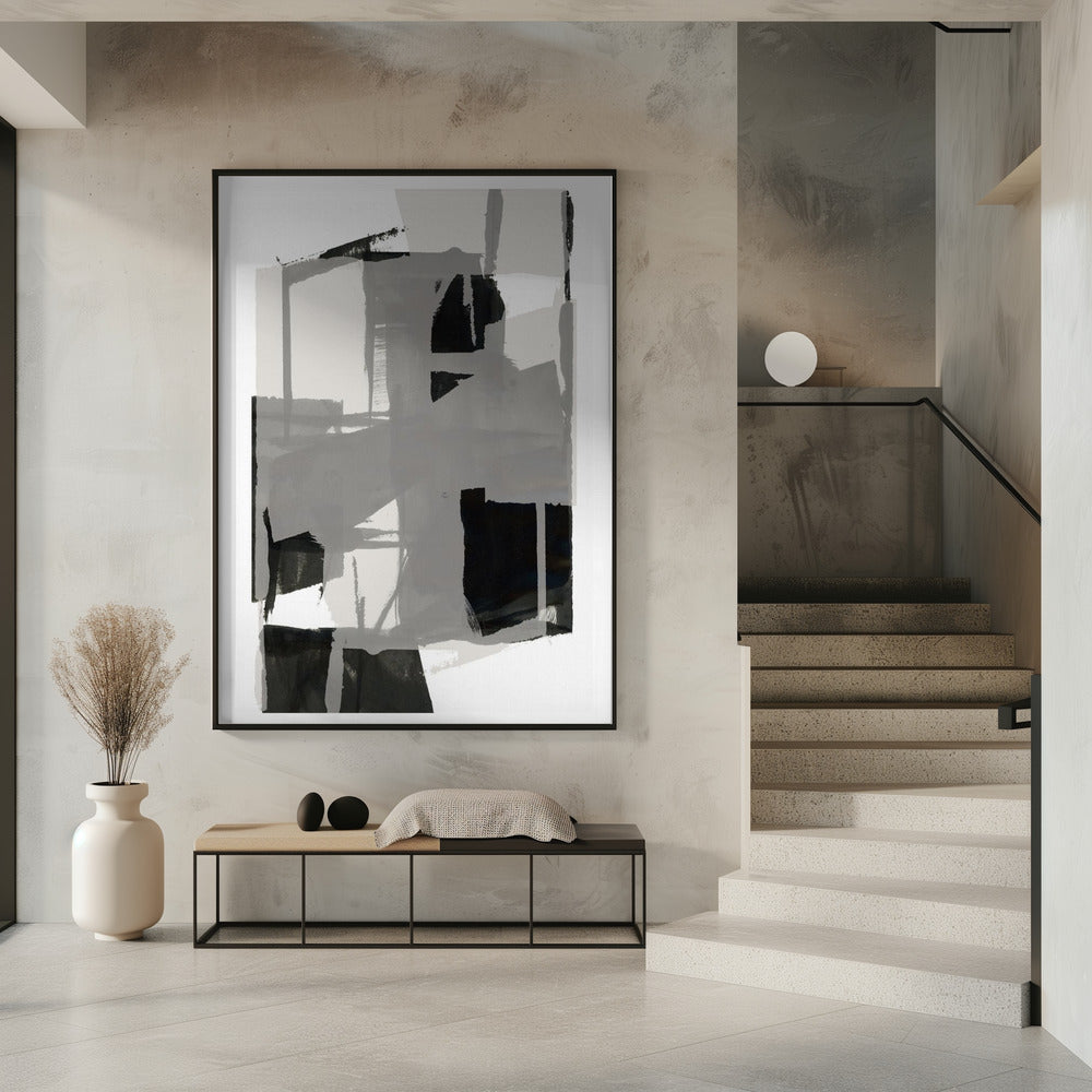 Black and White Abstract Composition No.5 | Poster