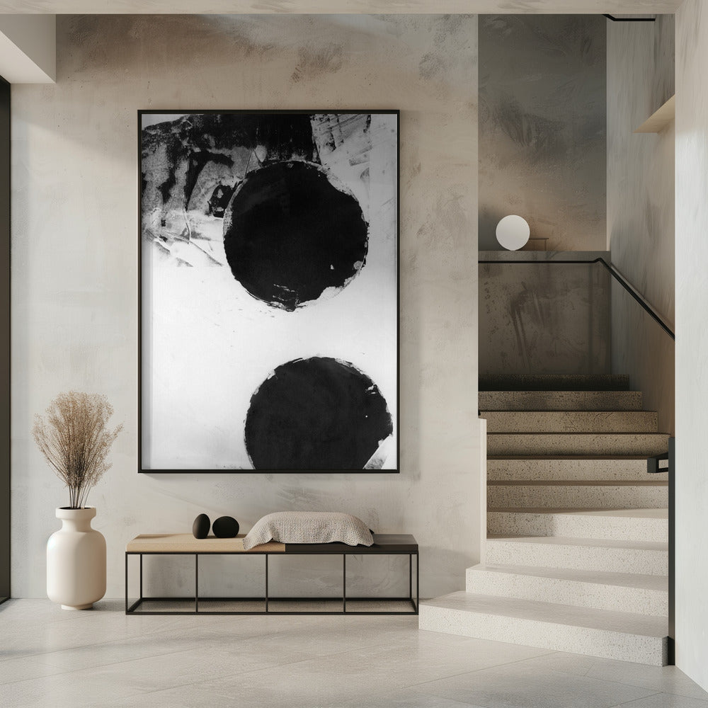 Black and White Abstract Dots 2 | Poster