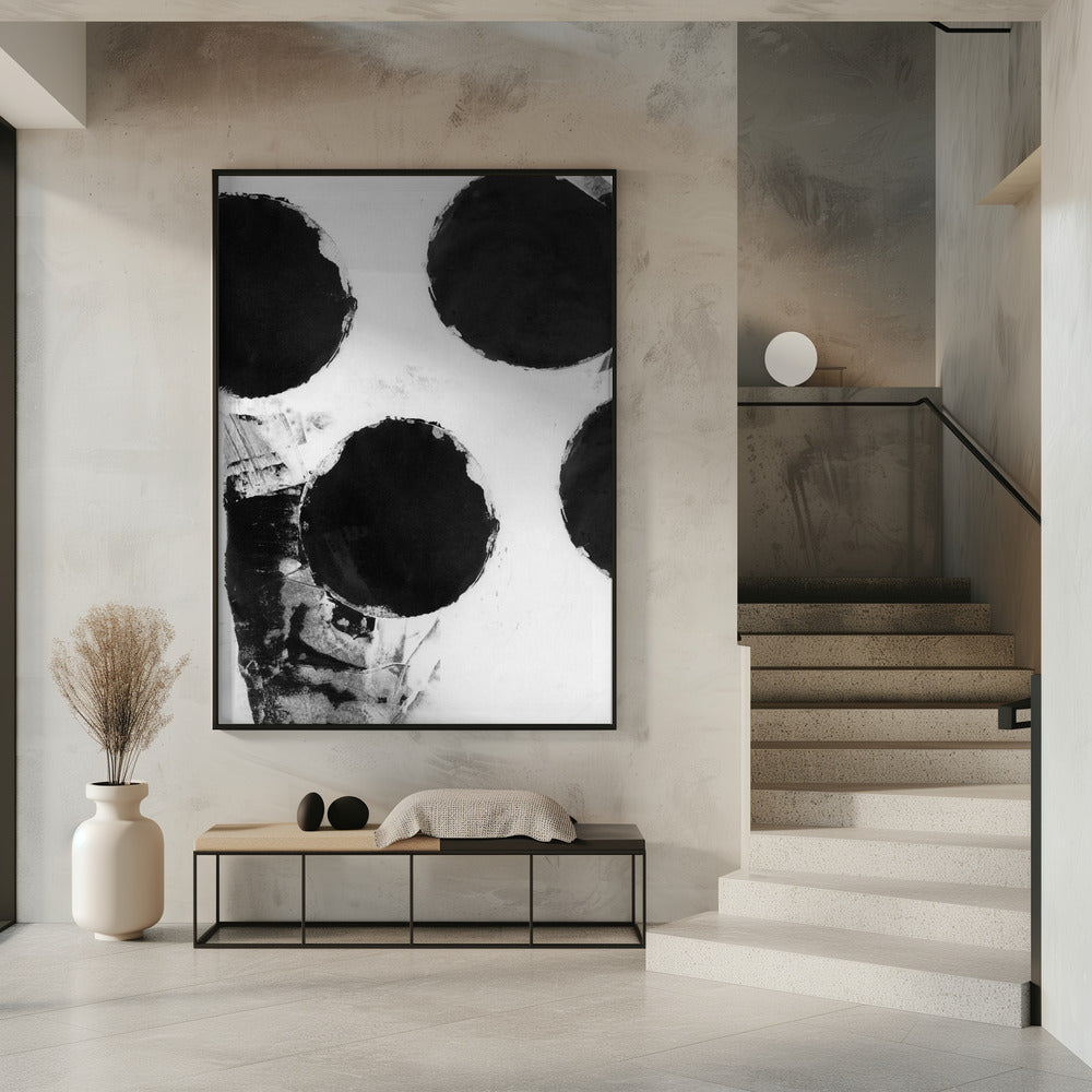 Black and White Abstract Dots 4 | Poster