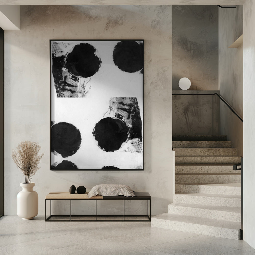 Black and White Abstract Dots 8 | Poster
