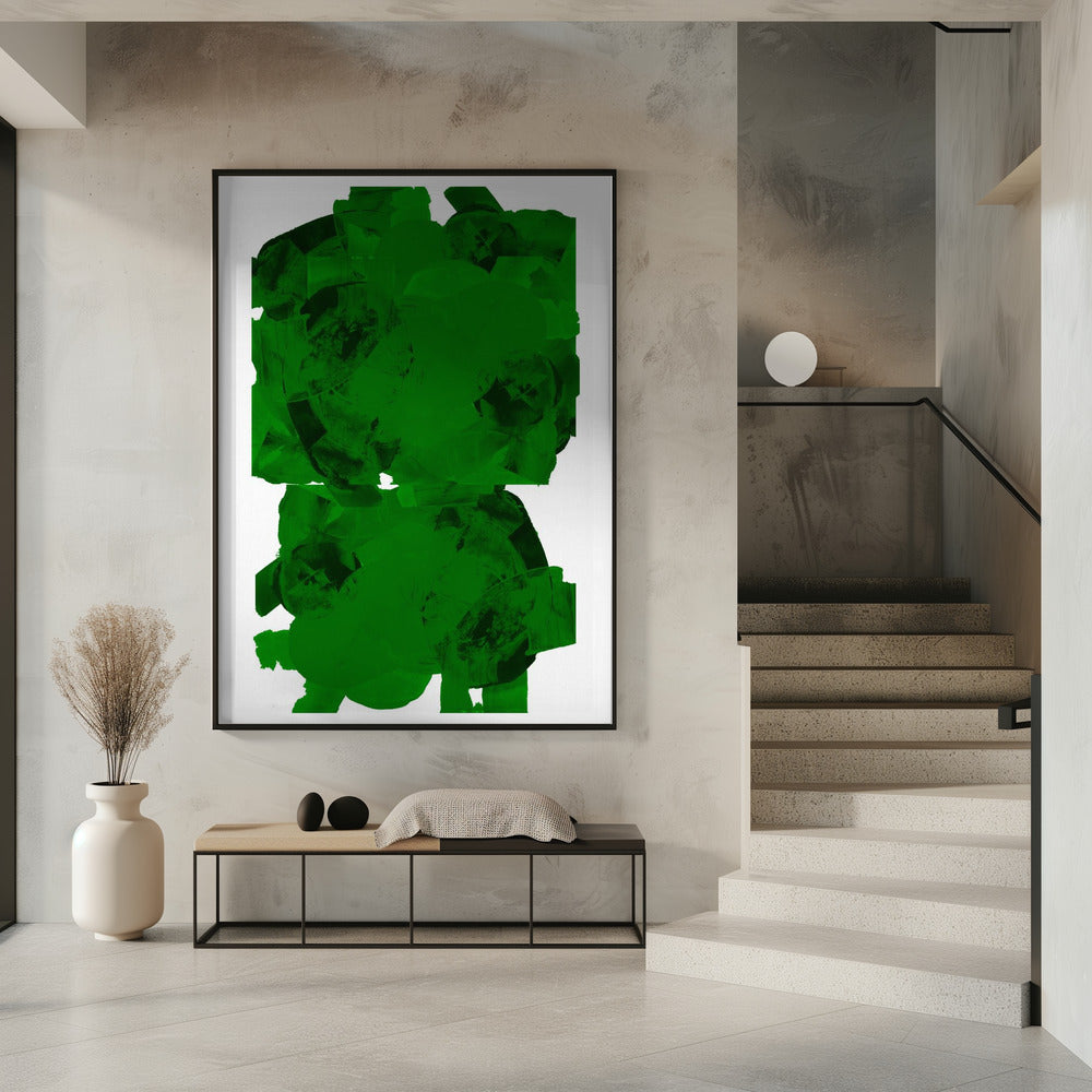 Green and Black Abstract Composition No.2 | Poster