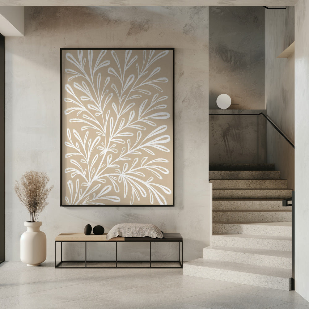 Beige White Plant | Poster