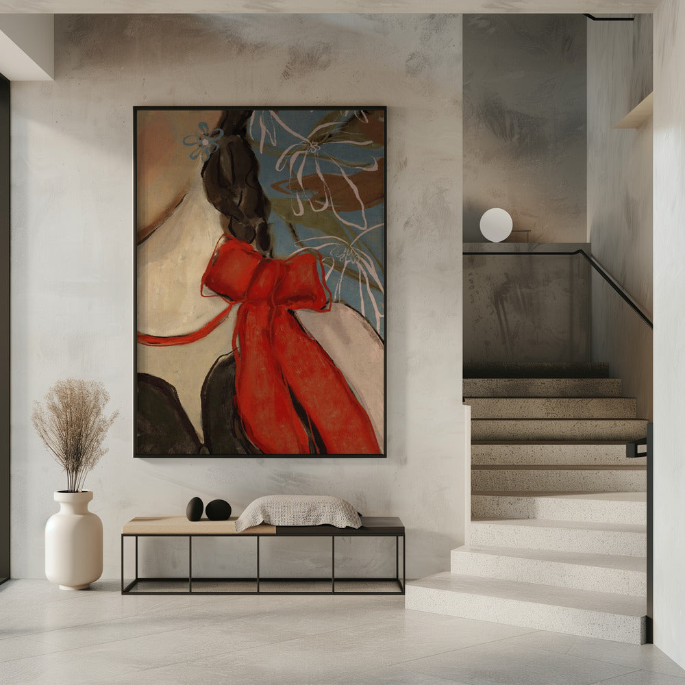Scarlet Bow Elegance | Poster