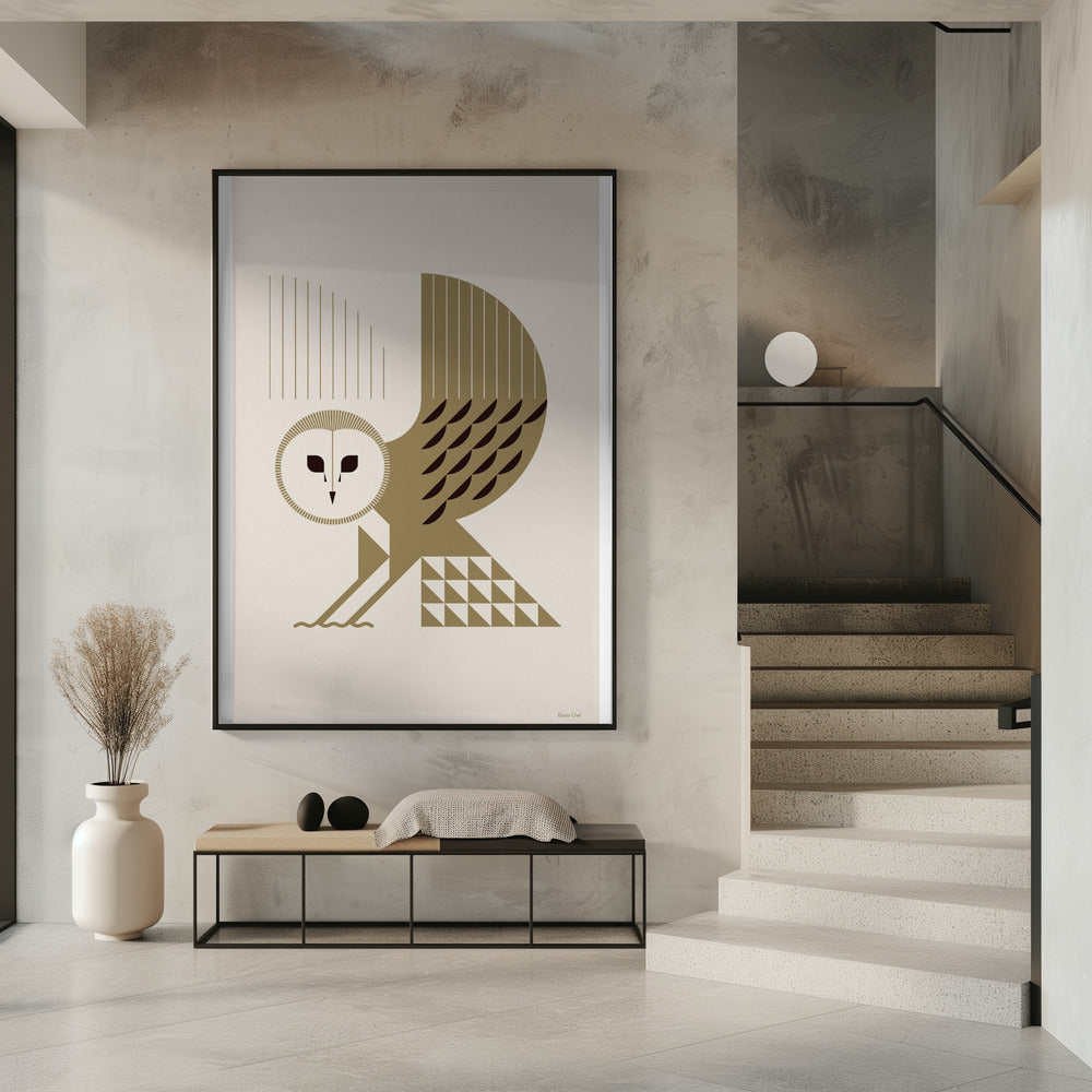 Golden Animals - Barn Owl (White) | Poster