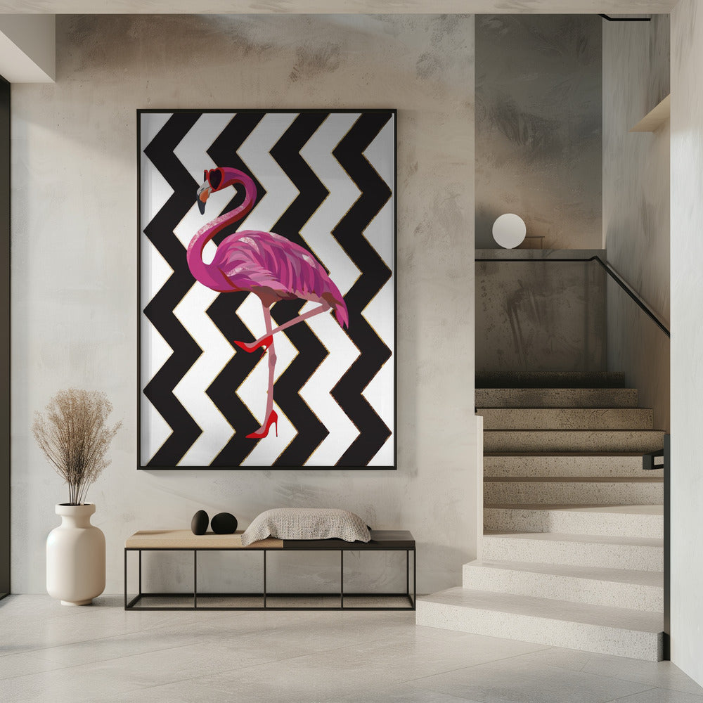 Flamingo heels Zigzag | Poster