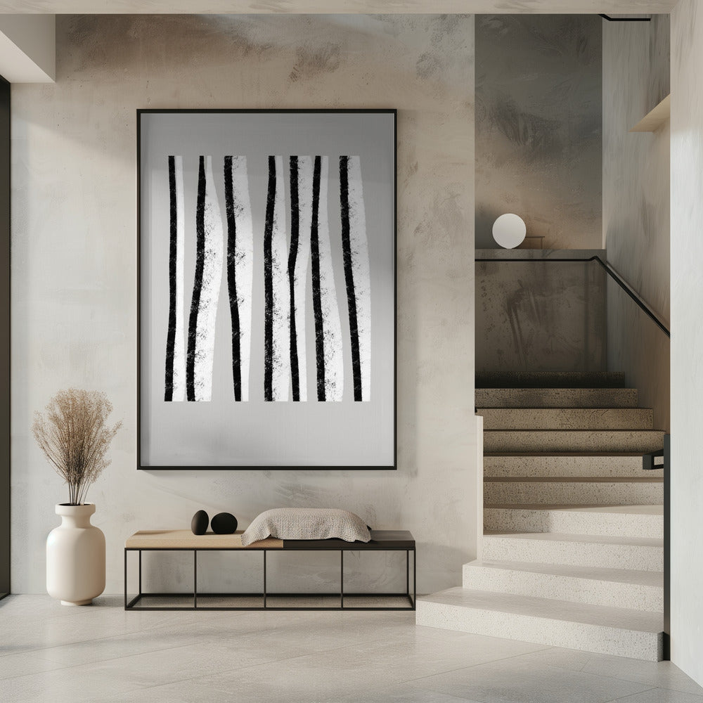 Black And White Vertical Stripes | Poster