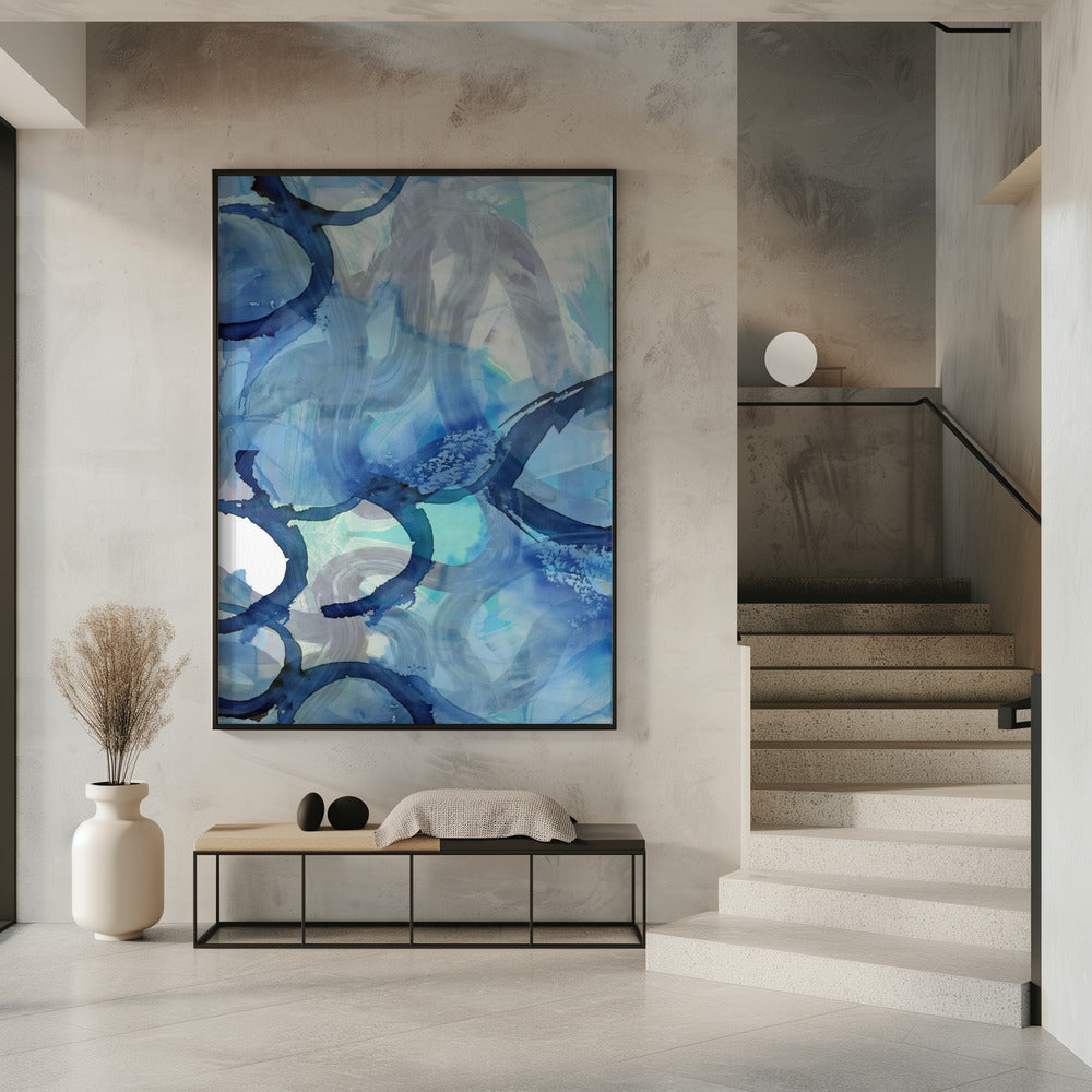 Blue Abstract Swirls 2 | Poster