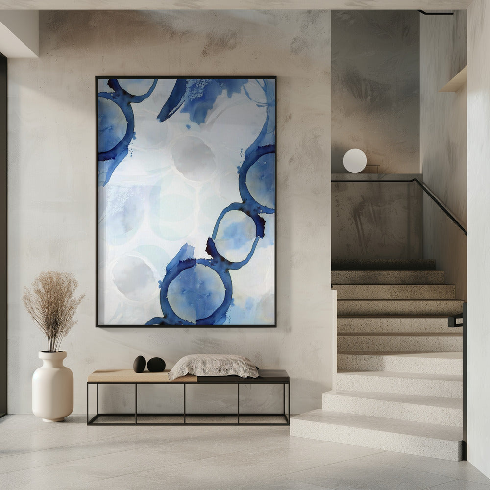 Blue Abstract Swirls 3 | Poster