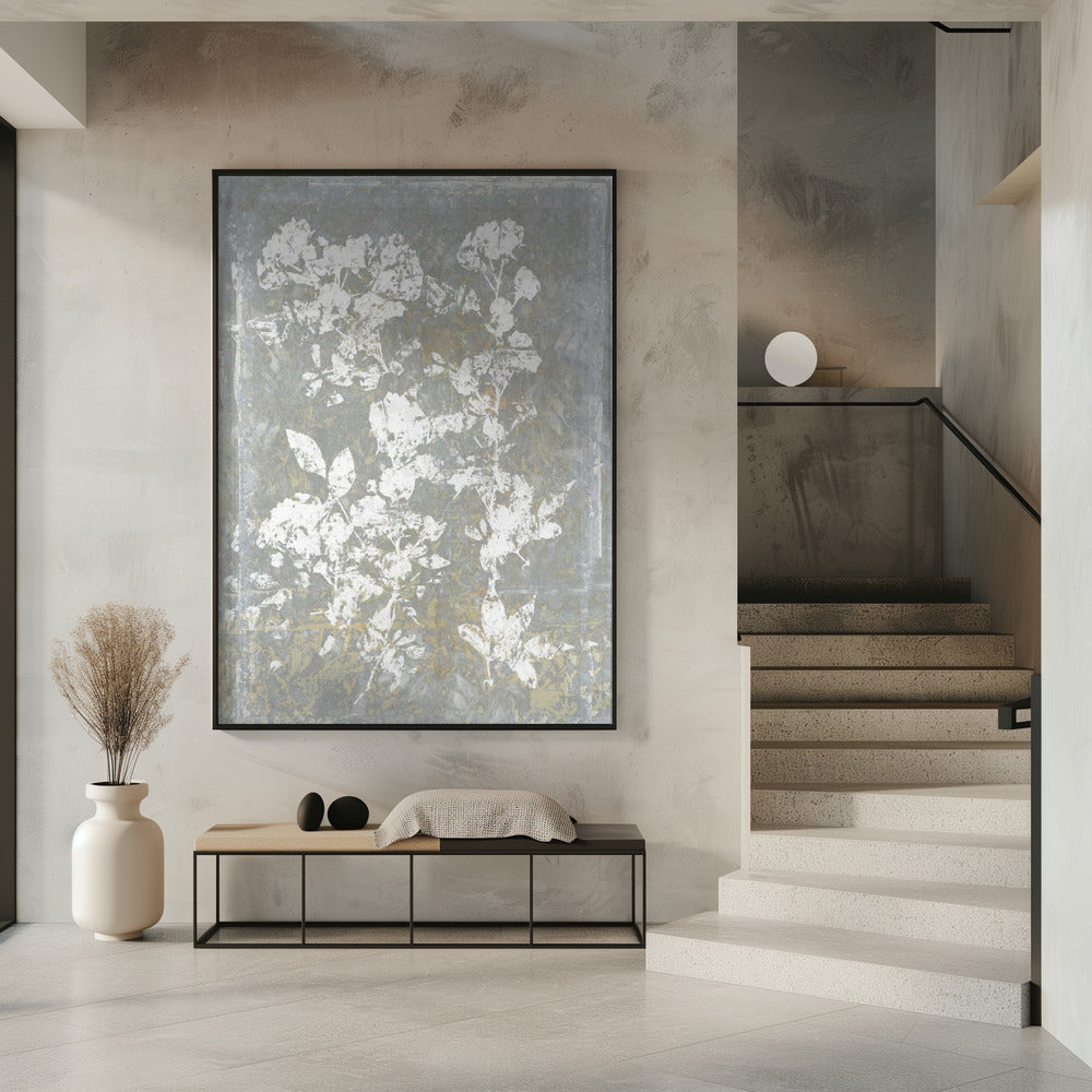 Botanical White Textured Floral 1 | Poster