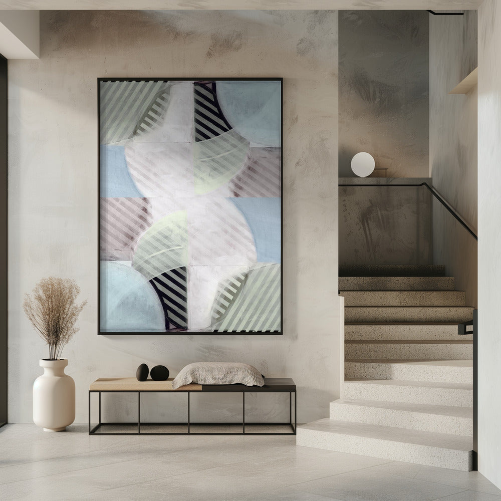 Abstract Misty Stripes 1 | Poster