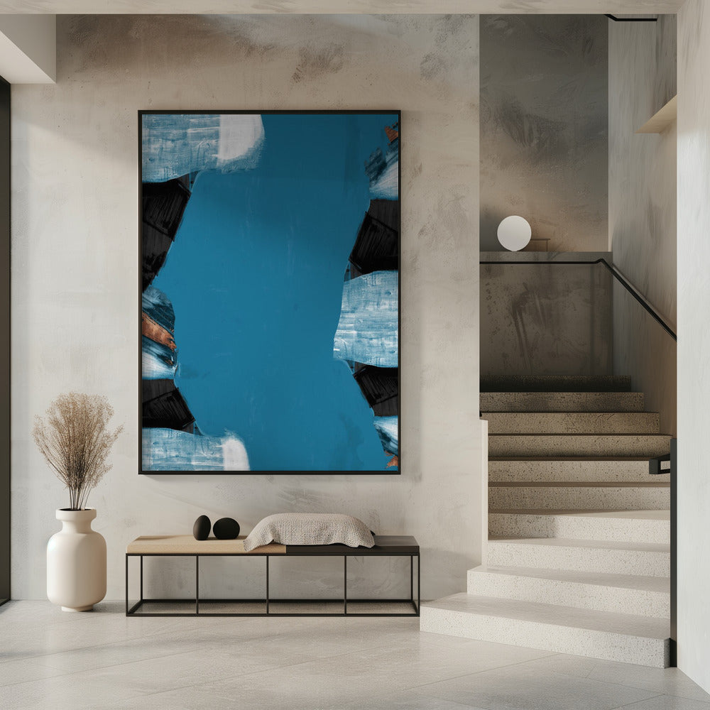 Teal Gold Shapes 2 | Poster