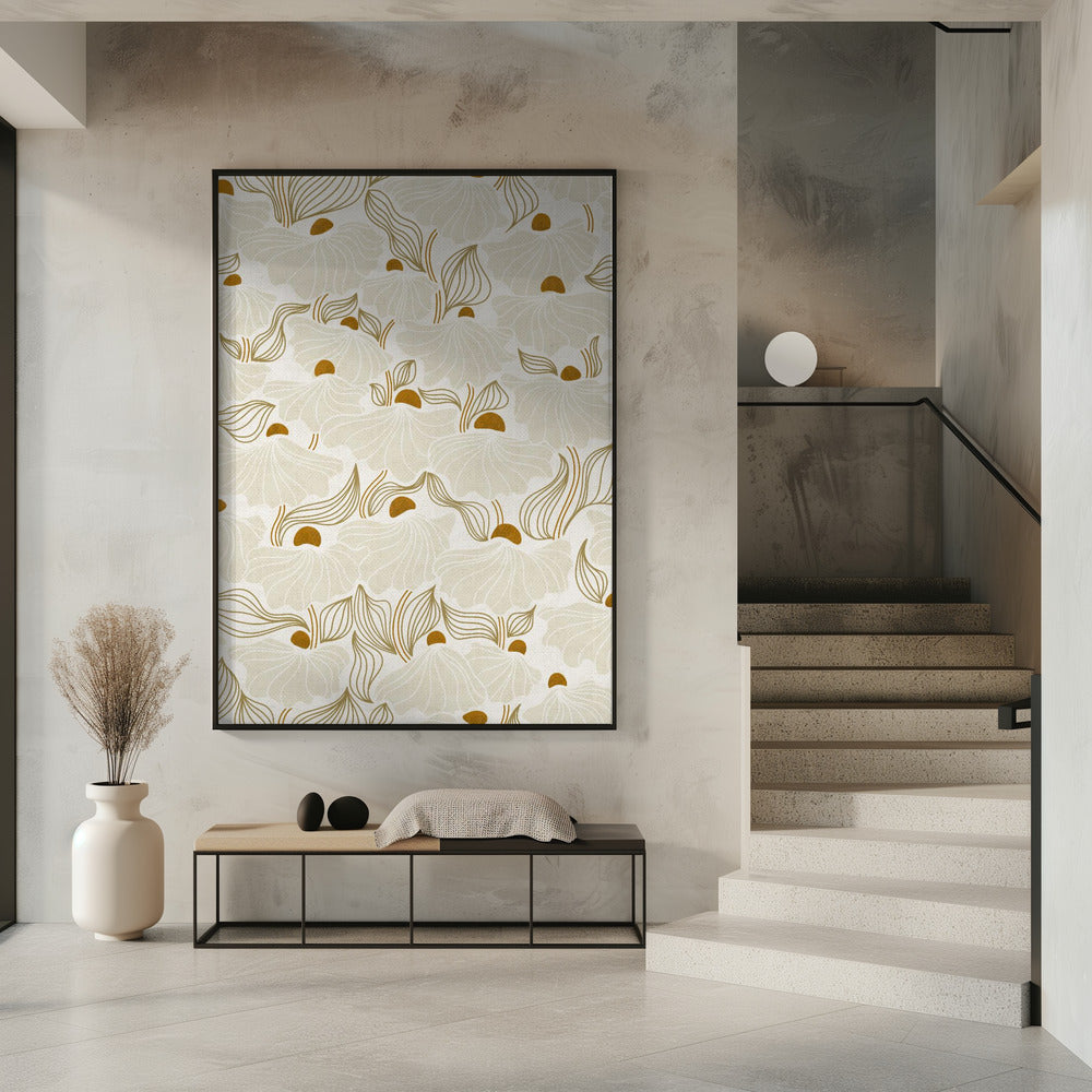 calming essentials Natural flow meadow ivory pattern | Poster