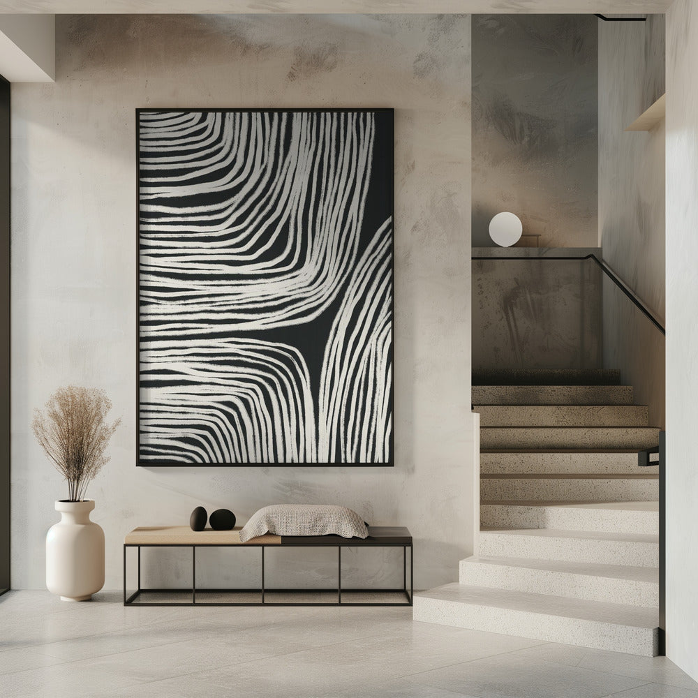 Monochrome Organic Wavy Lines | Poster